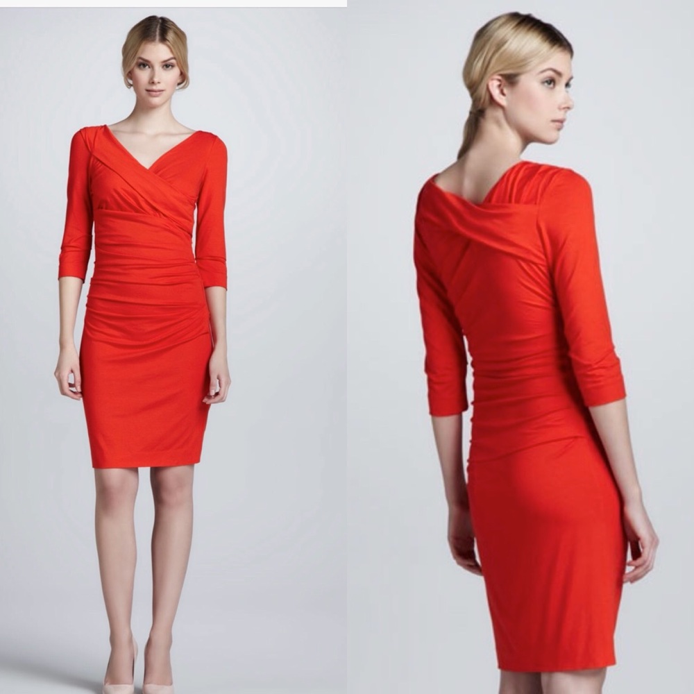 Diane Von Furstenberg Red Long Sleeve Dress